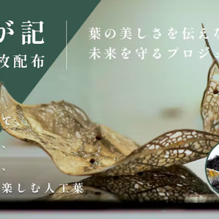3Dプリンタ×バイオ素材で製作した種子入りの葉っぱのオブジェ「葉が記」／出典：100BANCH