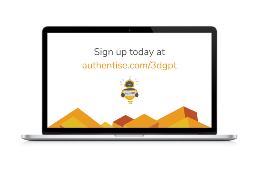 3DGPTのログイン画面／出典：Authentise社