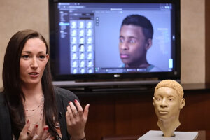 法医学アーティストのSAM MOLNAR氏と頭蓋骨データから復元された顔
