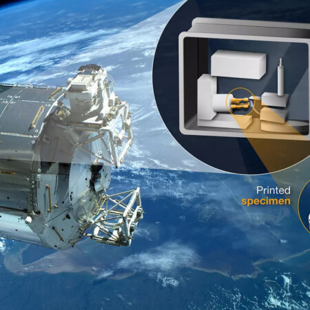 ISSに搭載される金属３Dプリンターモジュール。