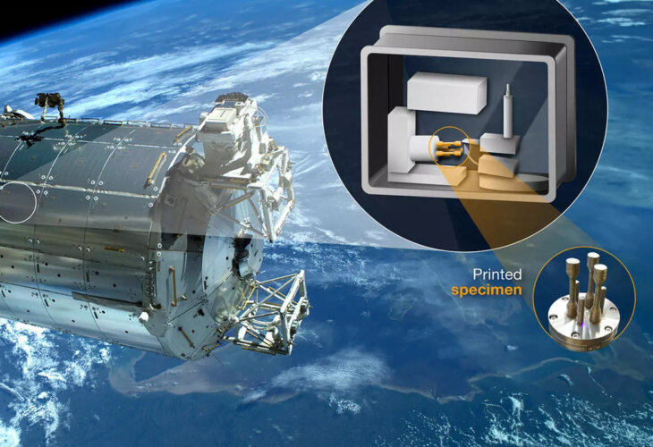 ISSに搭載される金属３Dプリンターモジュール。