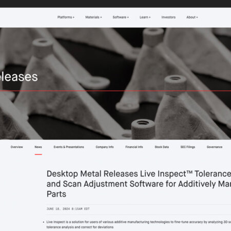 Desktop Metal社のプレスリリース。