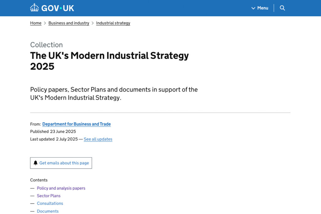 イギリス政府の公式ウェブサイト「GOV.UK（ガブ・ドット・ユーケー）」より。