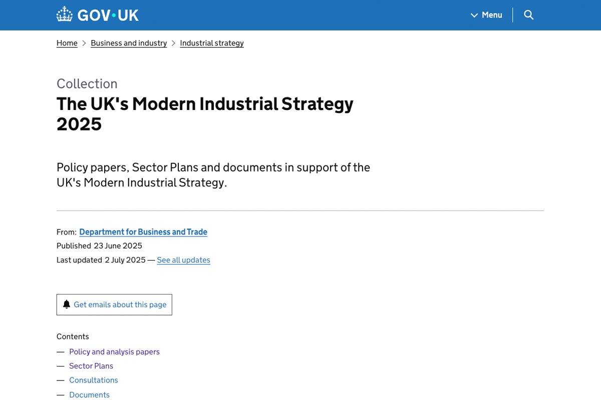 イギリス政府の公式ウェブサイト「GOV.UK（ガブ・ドット・ユーケー）」より。
