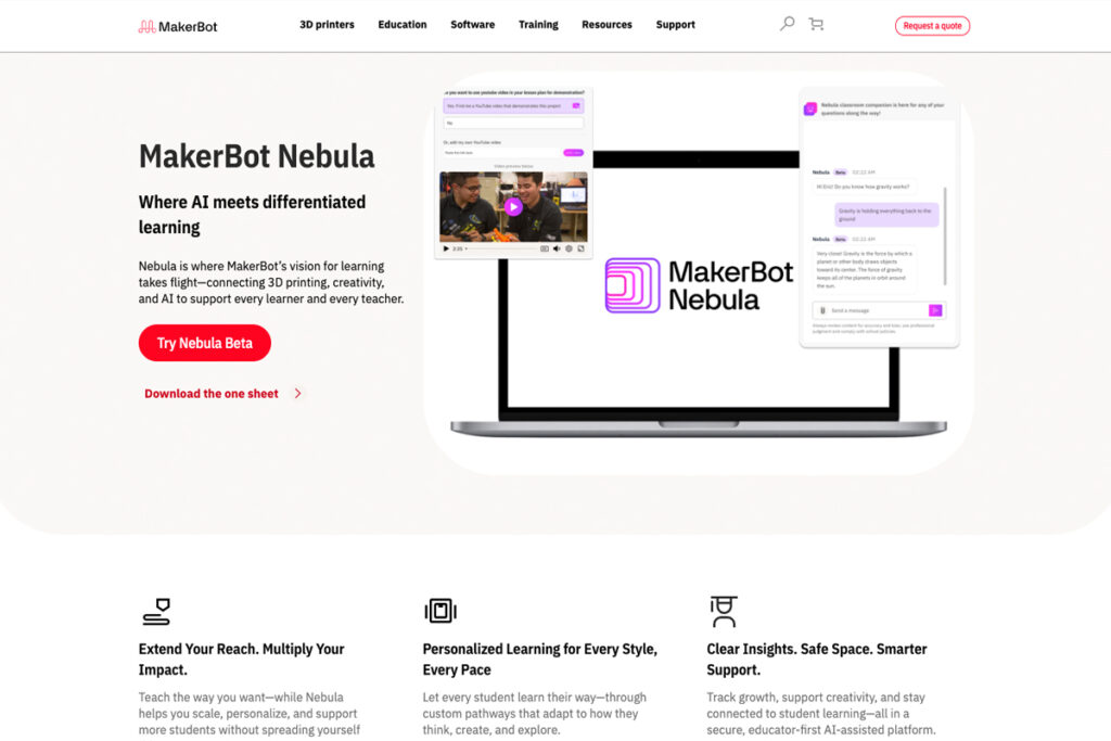 MakerBot Nebulaのサイトより。