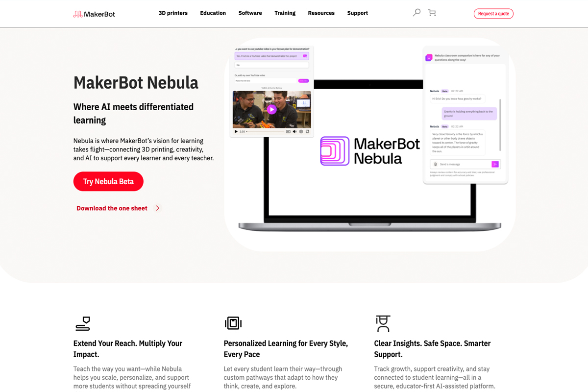 MakerBot Nebulaのサイトより。