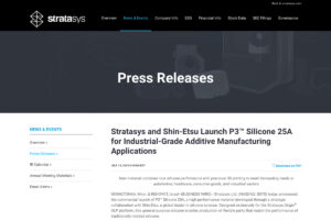 Stratasysのプレスリリースより。