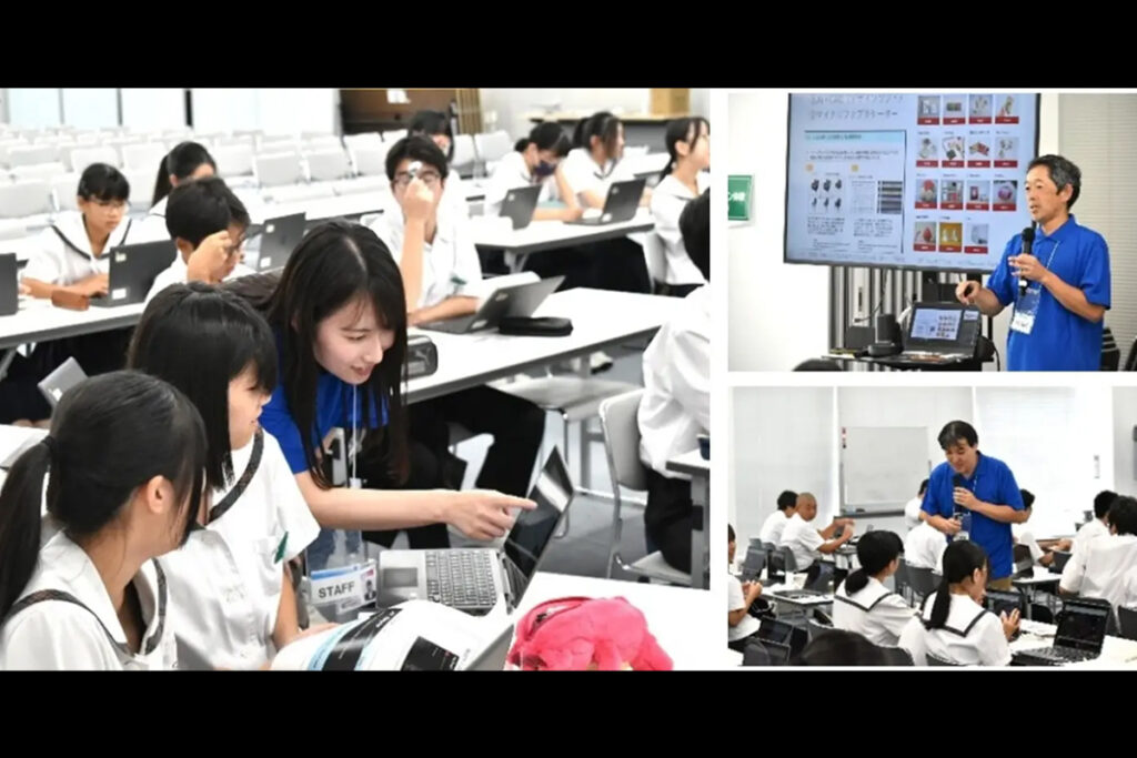 「先端技術体験学習」の様子。