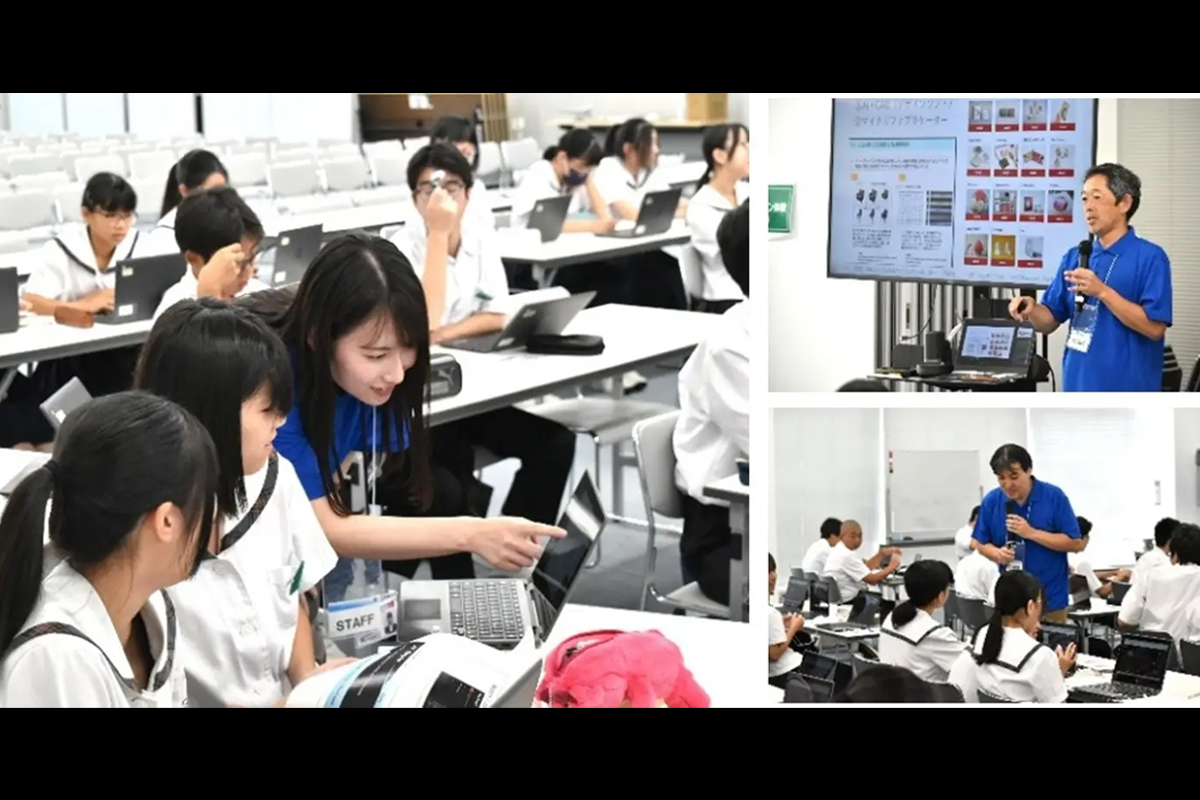 「先端技術体験学習」の様子。
