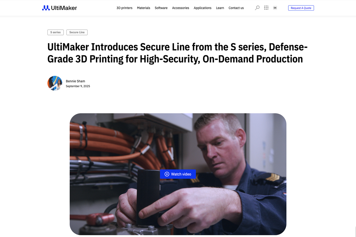 UltiMakerのプレスリリースより。