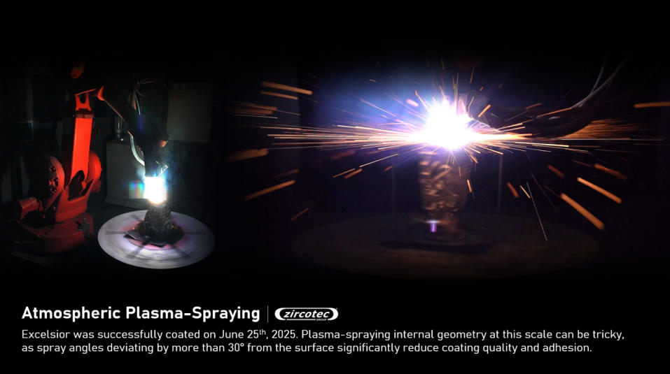 大気圧プラズマ溶射。(出典:出典:Eplus3D、UCL)