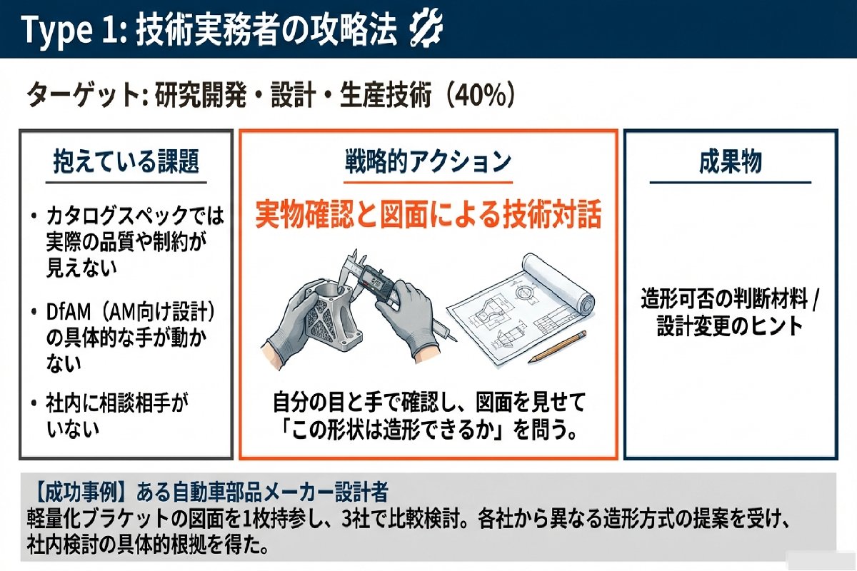 TCT Japan来場者タイプ分析 - 技術実務者40%、事業推進者26%、情報収集者35%