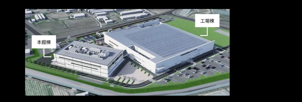 ナカシマヘルスフォース 赤磐市新本社・工場 完成予想図 鳥瞰