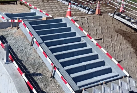 建設用3Dプリンタによる他社施工事例（画像出典：株式会社Polyuse）